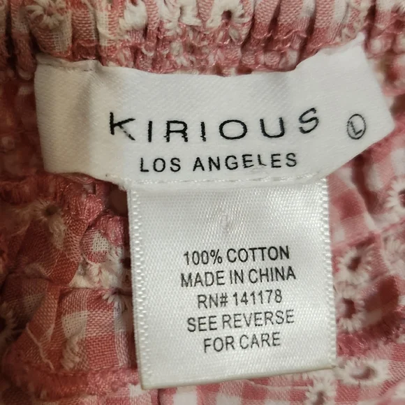 COQUETTE Feminine GINGHAM Eyelet PINK Ruffled Women's CROP Top CAMI EUC - Picture 2 of 7